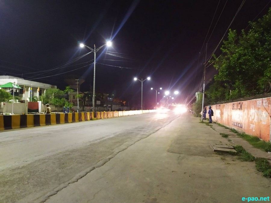 Scene at night time in Imphal during curfew hours :: May 29th 2023