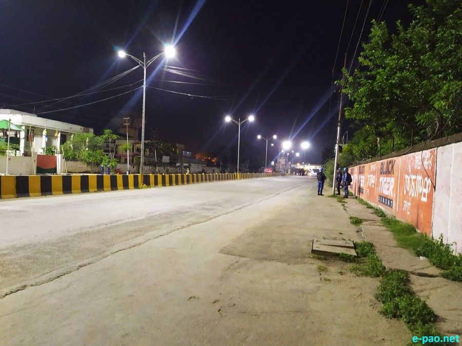 Scene at night time in Imphal during curfew hours :: May 29th 2023