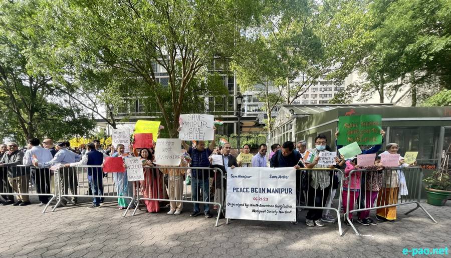 Demonstration at UN Headquarters in New York City against violence in Manipur :: June 21 2023
