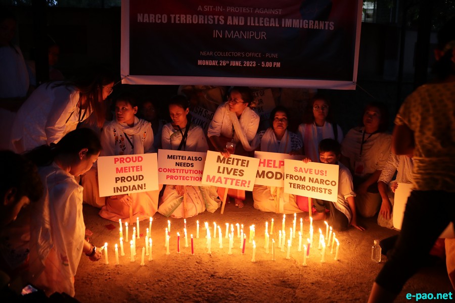 Candle Light Vigil and Sit-in-Protest Against Narco Terrorists in Manipur, at Pune :: 26th June 2023