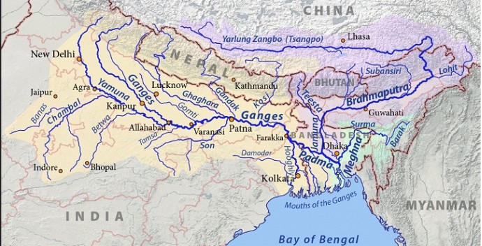 Map of Ganga River Basin