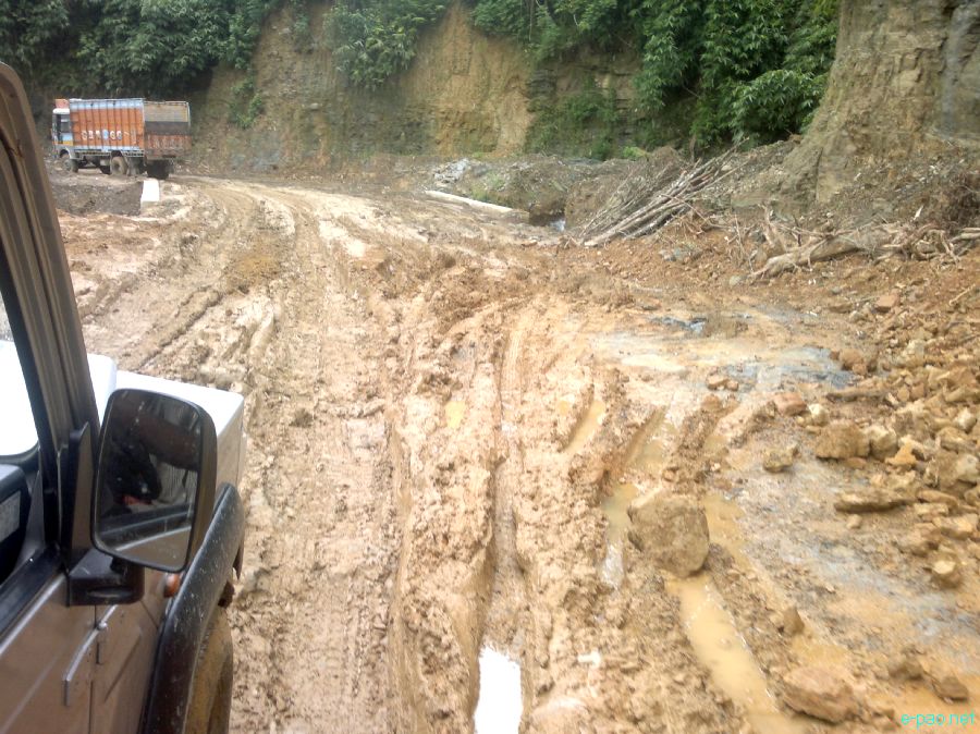 Deplorable condition of National Highway 37 (NH-37) Imphal - Jiribam ...