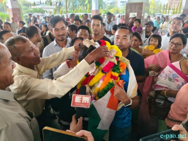 Reception of Pukhrambam Sushila Chanu & Bichu Devi Kharibam at Imphal Airport :: October 05th 2026