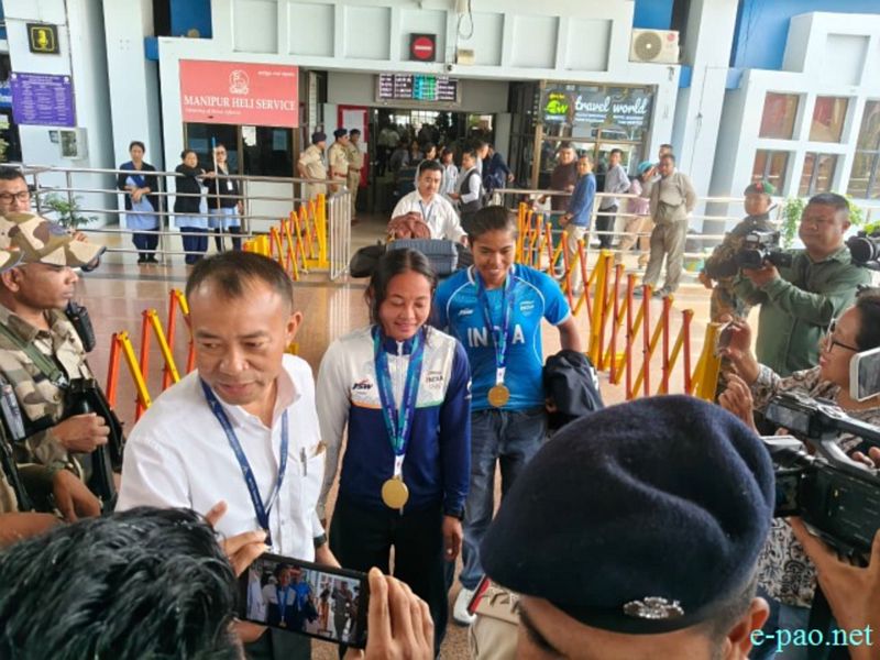 Reception of Pukhrambam Sushila Chanu & Bichu Devi Kharibam at Imphal Airport :: October 05th 2026