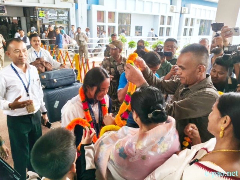 Reception of Pukhrambam Sushila Chanu & Bichu Devi Kharibam at Imphal Airport :: October 05th 2026