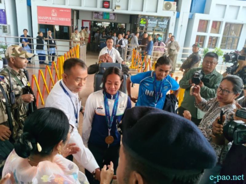 Reception of Pukhrambam Sushila Chanu & Bichu Devi Kharibam at Imphal Airport :: October 05th 2026