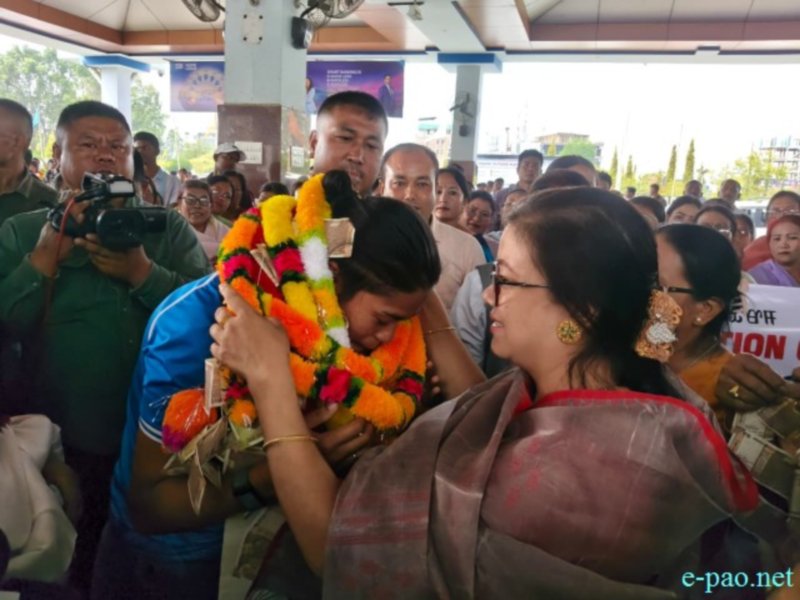 Reception of Pukhrambam Sushila Chanu & Bichu Devi Kharibam at Imphal Airport :: October 05th 2026