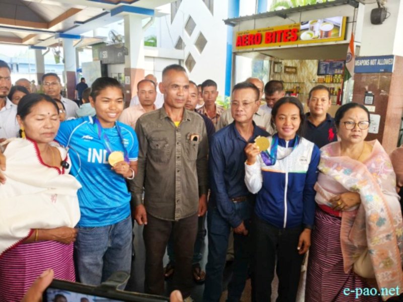 Reception of Pukhrambam Sushila Chanu & Bichu Devi Kharibam at Imphal Airport :: October 05th 2026